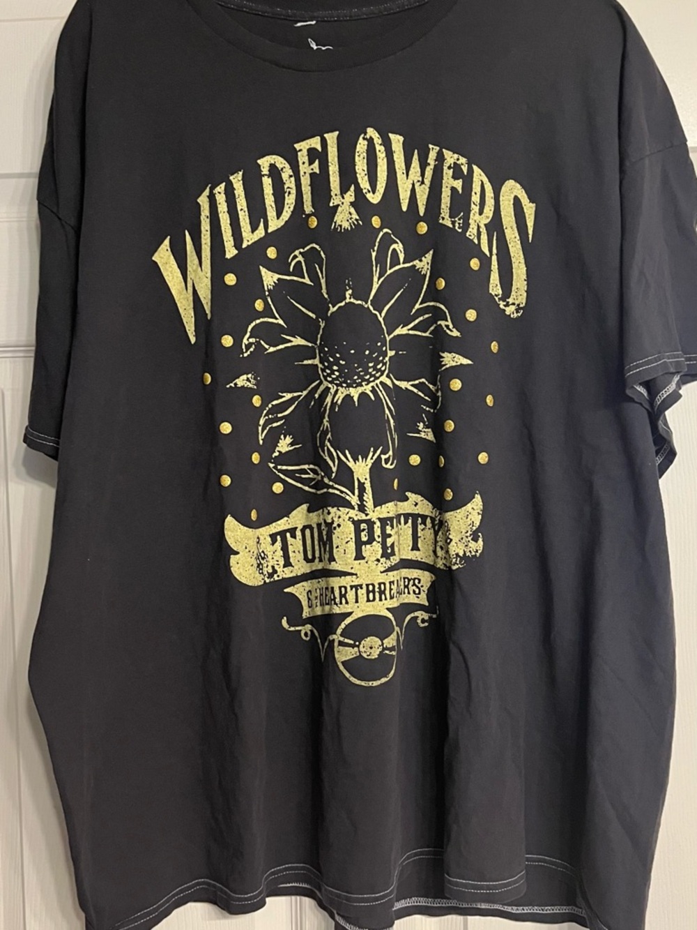 Band Tshirt - Hybrid Apparel Black Graphic Tee with White Tom Petty Design